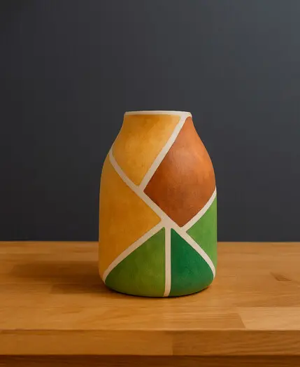 Jarrón geométrico tierra