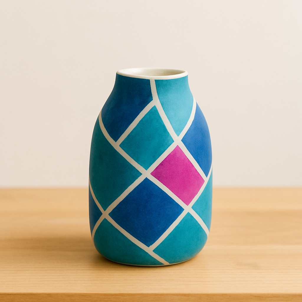 Jarrón geométrico mar